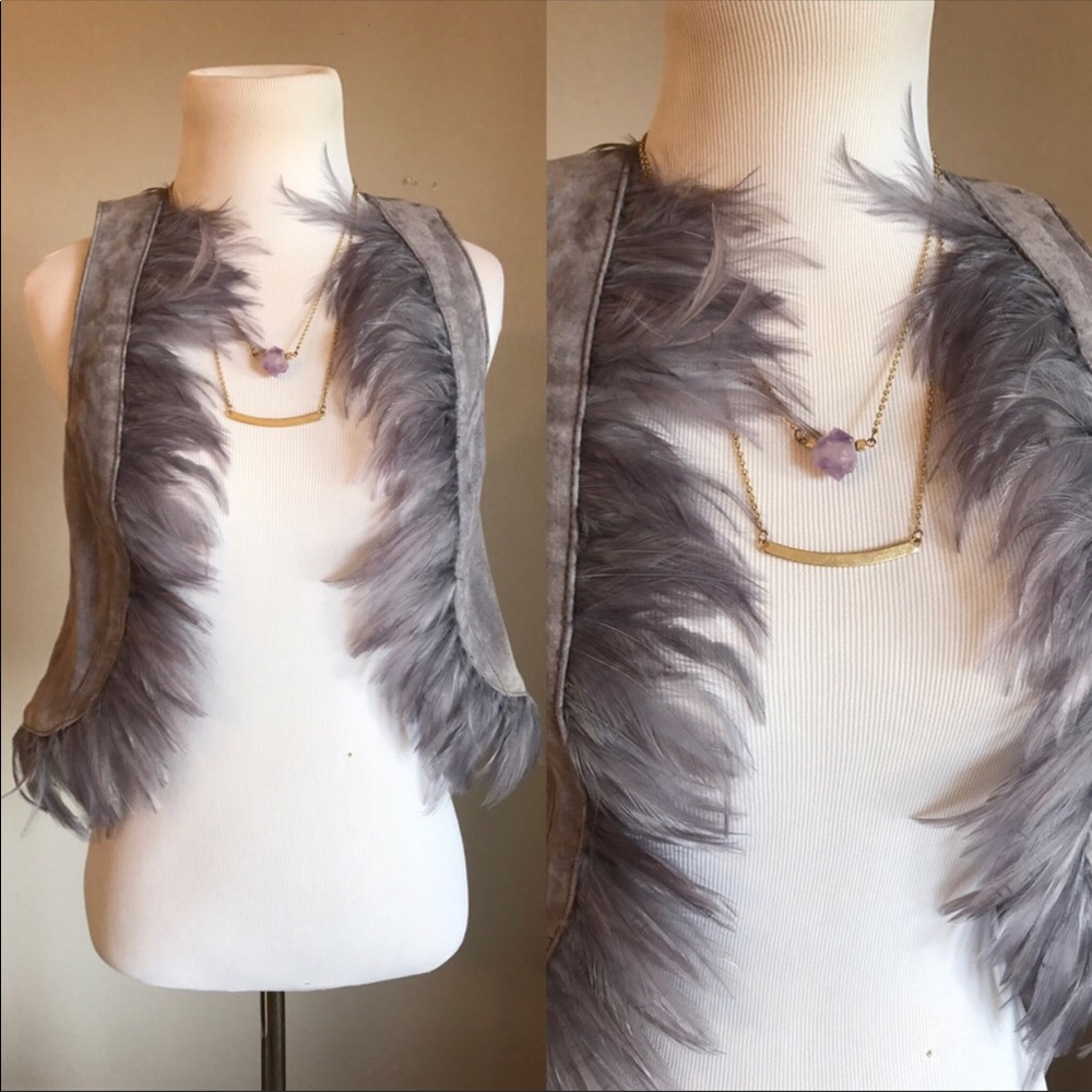 Topshop. Grey Leather vest